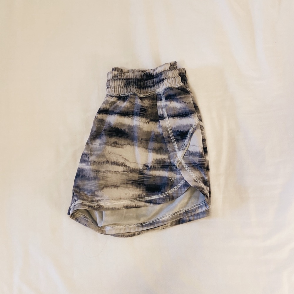 Athleta tie-dye/watercolor print athletic shorts